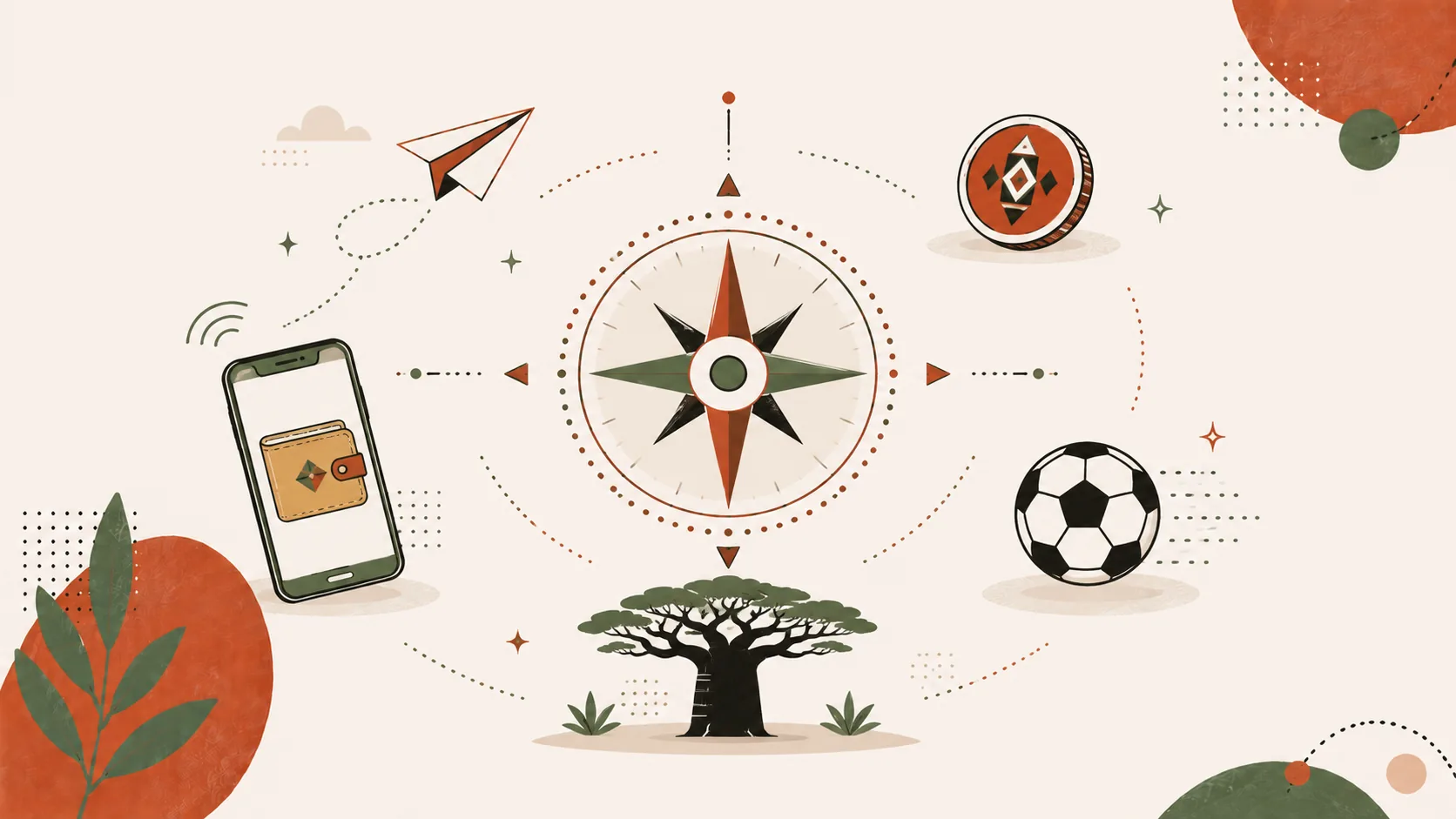 Ilustração editorial — pilha de jornais e revistas estilizadas com linhas de texto pontilhadas, pena de escrever e tinteiro decorativo, representando blog editorial sobre apostas
