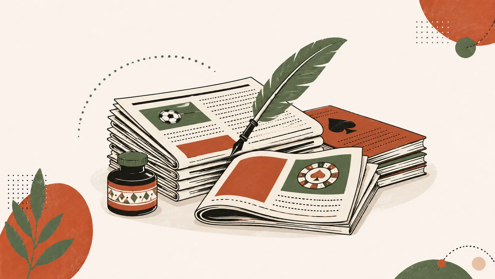 Ilustração editorial — cartão de identificação estilizado com silhueta abstracta de rosto e selo de aprovação verde sage diagonal, representando processo KYC em casinos online